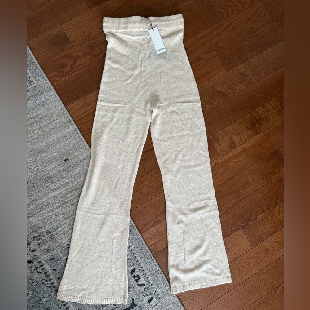NWT Ally Tusk Knit Pants Andrea Iyamah cream small - Picture 6 of 9